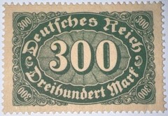 Travelstamps: 1922 Germany Stamps Deutsches Reich 300 Mark Mi. Nr. 249, MNH
