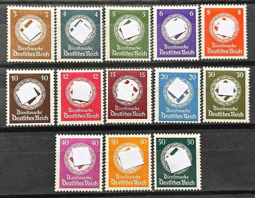 1934 – 1945 German Stamps Lot of 13 Officials different stamps Swastika MH* /426