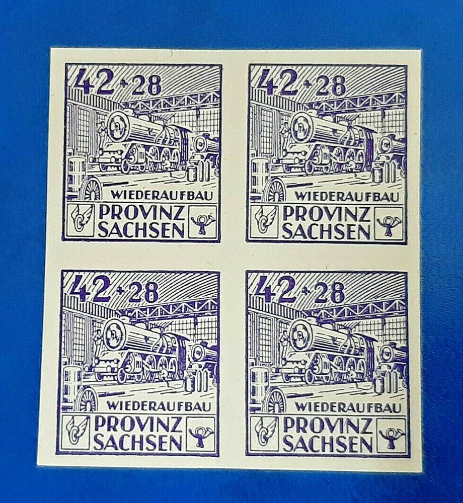 Germany Stamps Soviet Zone 4x 42 Pfennig 1946 Block SBZ Mi. Nr. 89 (19849)