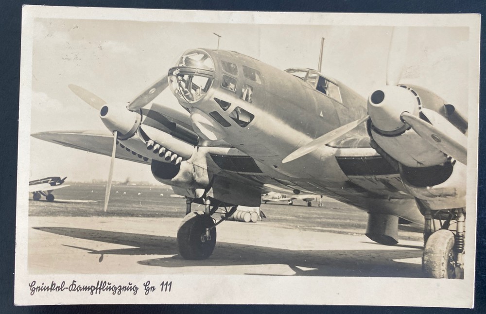 1940s Feldpost Germany RPPC Postcard Cover Fighter Airplane GN 11