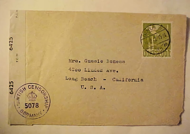 GERMANY 1M PEACE DOVE 1947 CENSOR BERLIN TO USA