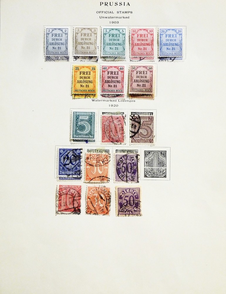 1903-1920 Prussia German Colony 24 Stamp (9 MINT 15 used) Collection Page Set