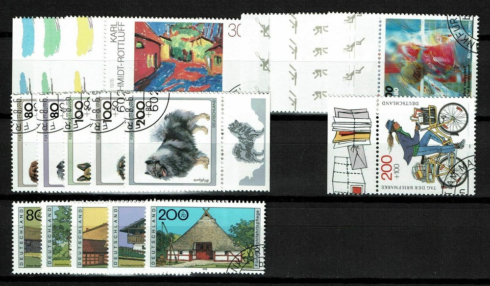 Lot from the year 1995, 5 complete issues, stamped, Mi. 36.50
