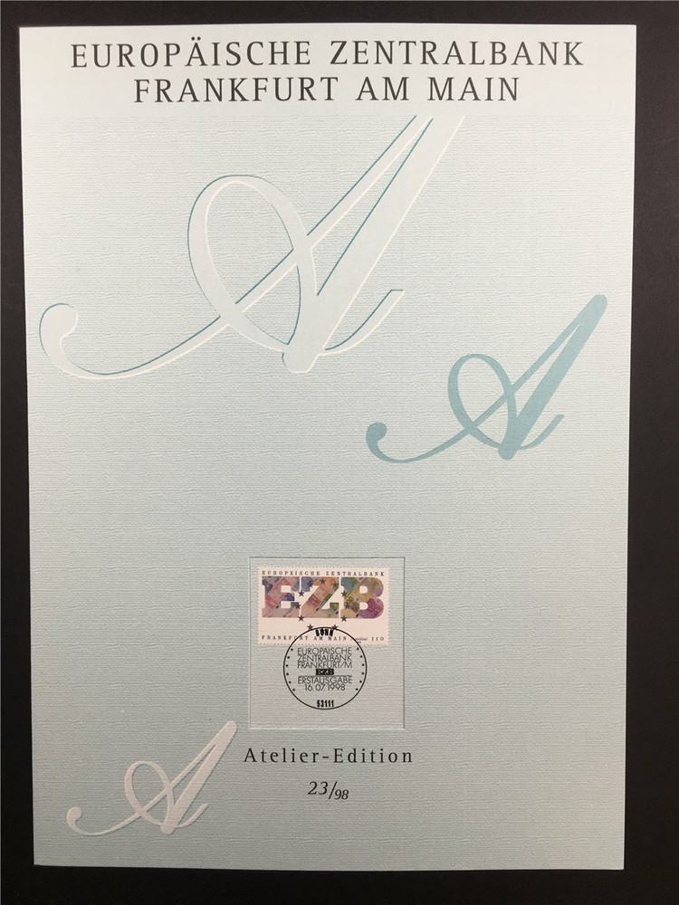 GERMAN POST ART-EDITION 1998/23 2000 EZB FRANKFURT GELD MONEY