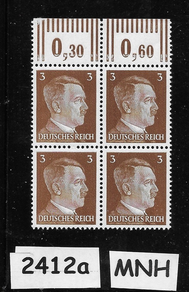 MNH stamp block 1941 Adolf Hitler PF03 Sc 507 Third Reich era Germany #2412a