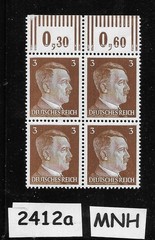 MNH stamp block 1941 Adolf Hitler PF03 Sc 507 Third Reich era Germany #2412a
