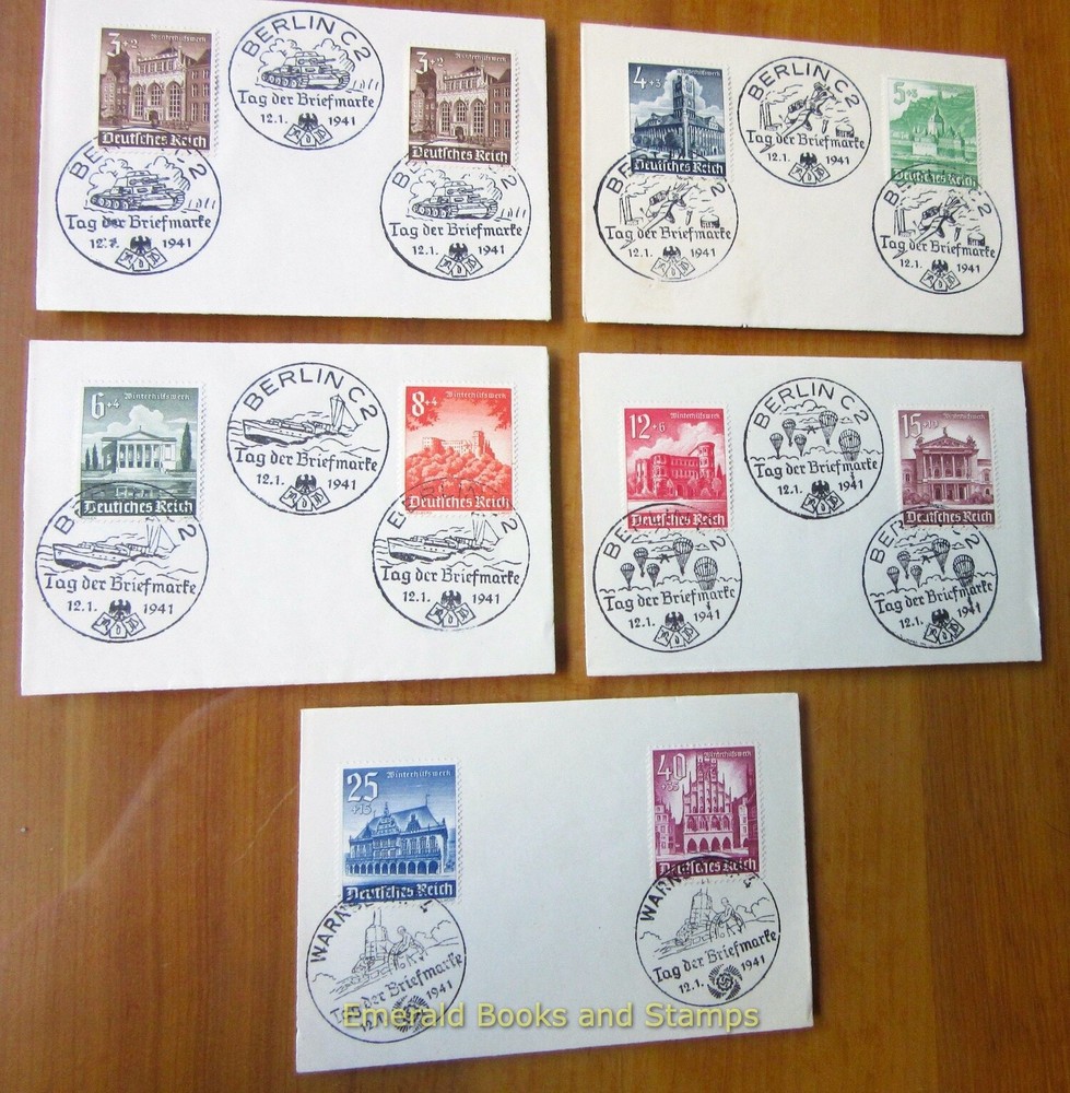 EBS Germany 1940 Buildings – Bauwerke Michel 751-759 Sonderstempel KRIEG 544