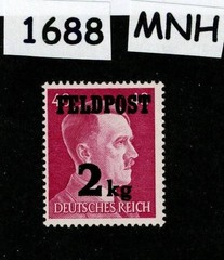 MNH stamp Scott# MQ3 Feldpost 1944 WWII Military postage 2Kg Overprint #1688
