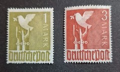1947 Germany Stamps Scott #574,#576 1mark ,3mark -Peace Dove Mint Hinged