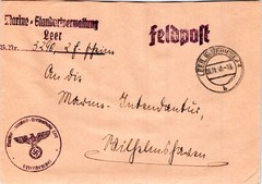 GERMANY 1940’s WWII OFFICIAL MILITARY FELDPOST ADDR & SPECIAL CANC POSTMARK LEER