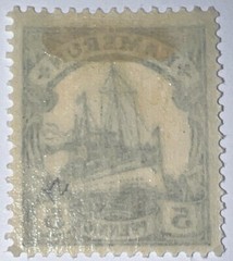 Travelstamps: Germany Kamerun Stamps 5pf Kaiser’s Yacht mint MOGH WMK