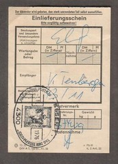 Germany 1976 Einlieferungsschein form Wssen 1 4300 Tag Der Briefmarke cancel