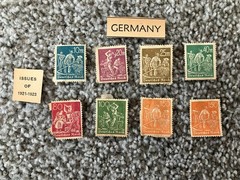 Germany Stamp – Set of 8 – Deutsches Reich – 1921-1923- Red, Blue, Green, Orange