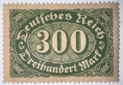 Travelstamps: 1922 Germany Stamps Deutsches Reich 300 Mark Mi. Nr. 249, MNH