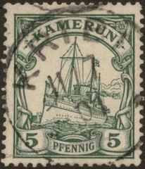 Germany 1901 KRIBI Kamerun Cameroons Mi8 Unwmk 5pf Yacht Used 105438