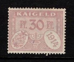 Germany 1914 30p Dock Fee Revenue MVLH (Almost NH) – S57459