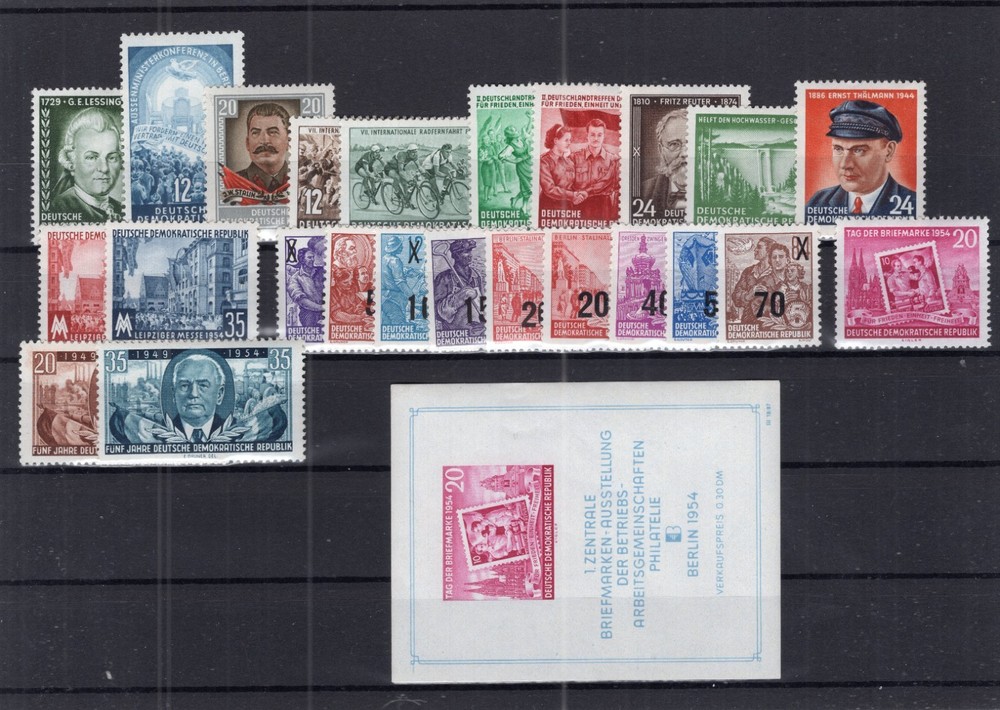 GERMANY DDR DEMOCRATIC REPUBLIC 1954 COMPLETE YEAR SET PER SCAN PERFECT MNH