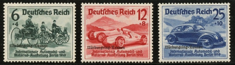 GERMANY STAMPS, Scott B141-B143, 1939 Auto Races, Semi-Postal, MNH 13010