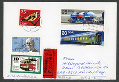 DDR BRD Express Cover Herrnhut to Fürth 1986 Interzonal Mail Cold War Era