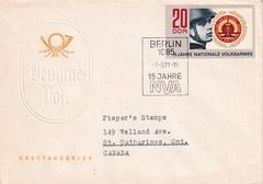 GERMANY DDR 1971 FIRST DAY COVER, 15TH ANNIV OF THE NATIONAL PEOPLES ARMY