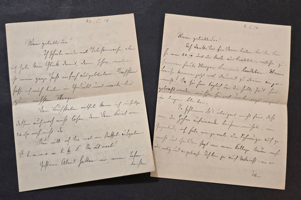 1916 WW1 Imperial German Soldiers Feldpost Mail letters to Lover Sweetheart
