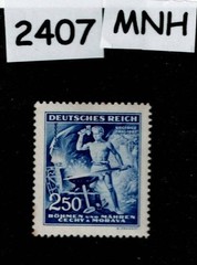 MNH stamp 1943 Sc 87 Richard Wagner WWII Germany Occupation of BaM #2407