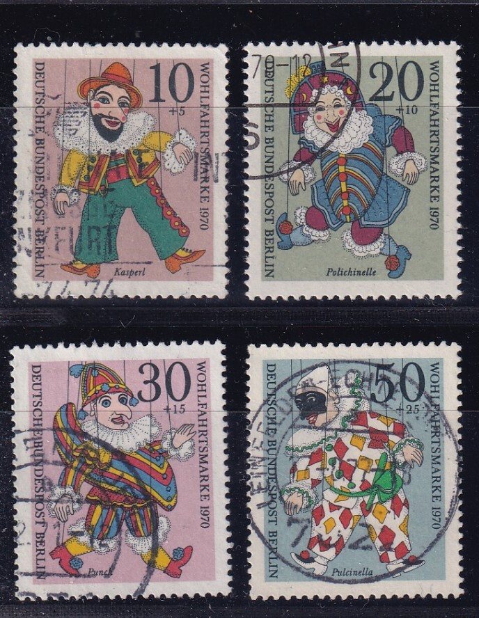 Berlin used 373-6 Scott 9NB74-7 Puppets set