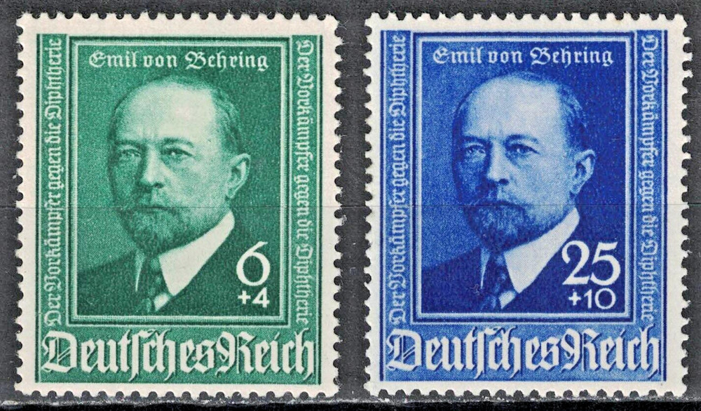 GERMANY:1940 SC#B186-B187 MH Dr. Emil von Behring, bacteriologist. AJ707