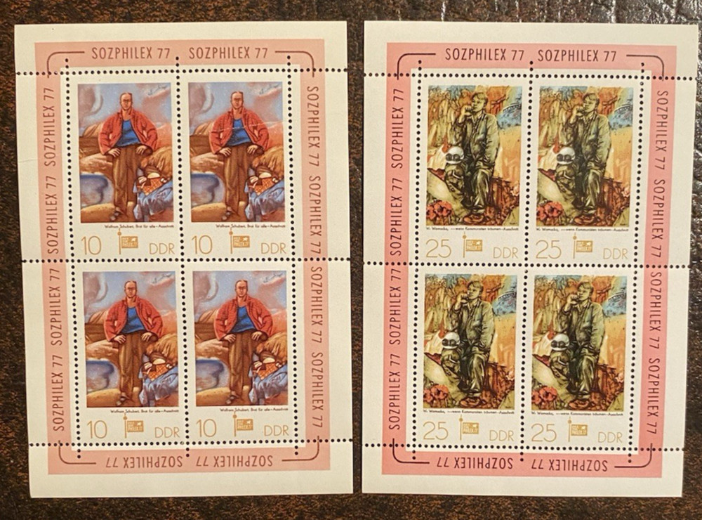 Germany DDR Sc# 1838a and 1839a Mini Souvenir Sheets MNH