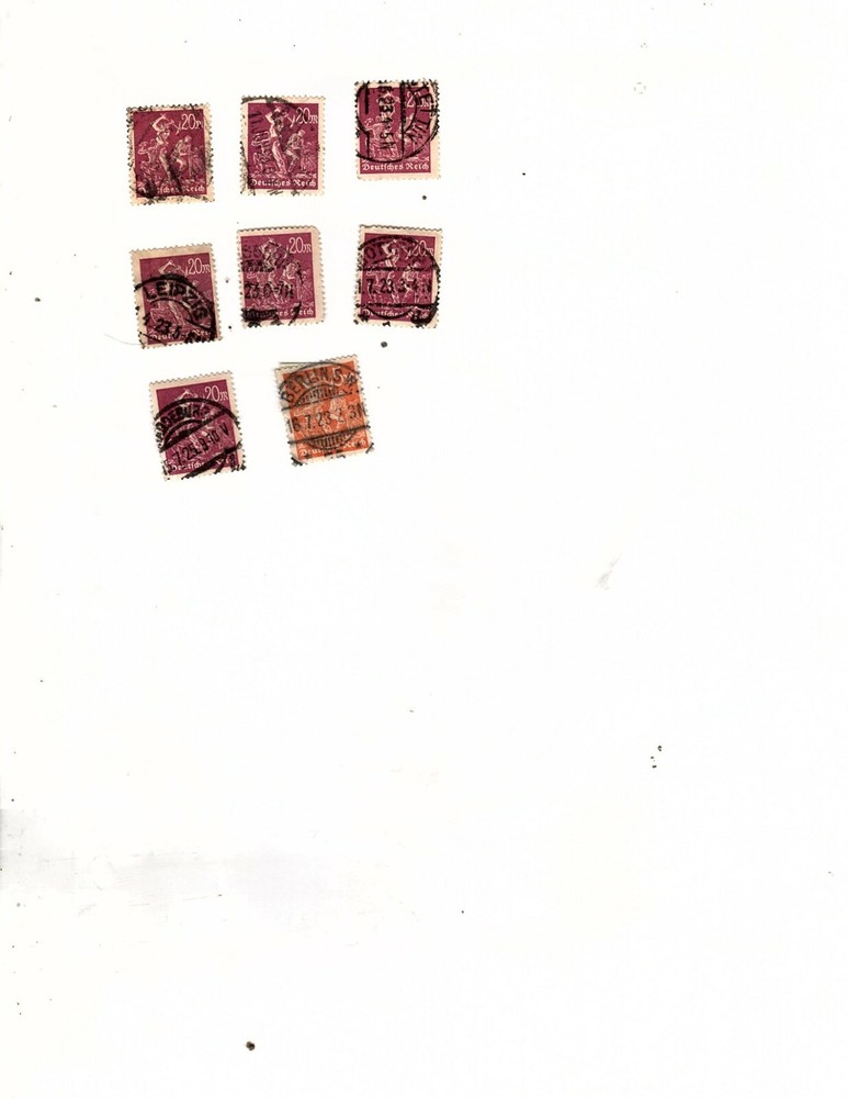 German Empire stamps 1922 -23 worker 158 mnh mh 8 used #225 1 used 221 (mb12