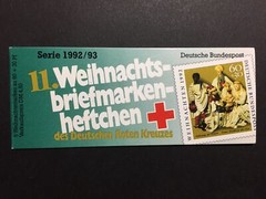GERMANY STAMP BOOKLET 1992 RED CROSS CHRISTMAS NOEL ROTES KREUZ RARE!! xa89