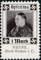 Stamp Germany Revenue Sheet WWII 3rd Reich Charity Kreis Buchen Brown MNH