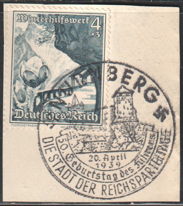 NURENBERG SPECIAL CANCEL for HITLER’s 50th BIRTHDAY (llw005) 1939,