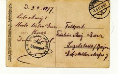 WWI German Feldpost Postcard 1917 Courland Eastern Front M.G. Comp Ingolstadt