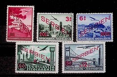 GERMAN OCCUPATION – SERBIA Sc 2NC11-15 NH ISSUE OF 1941 – OVERPRINTS – (FJ26)