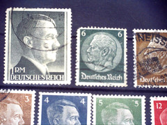Deutsches Reich 1940s, set of 9 stamps, overprint Ostland- 4, Adolf Hitler, used