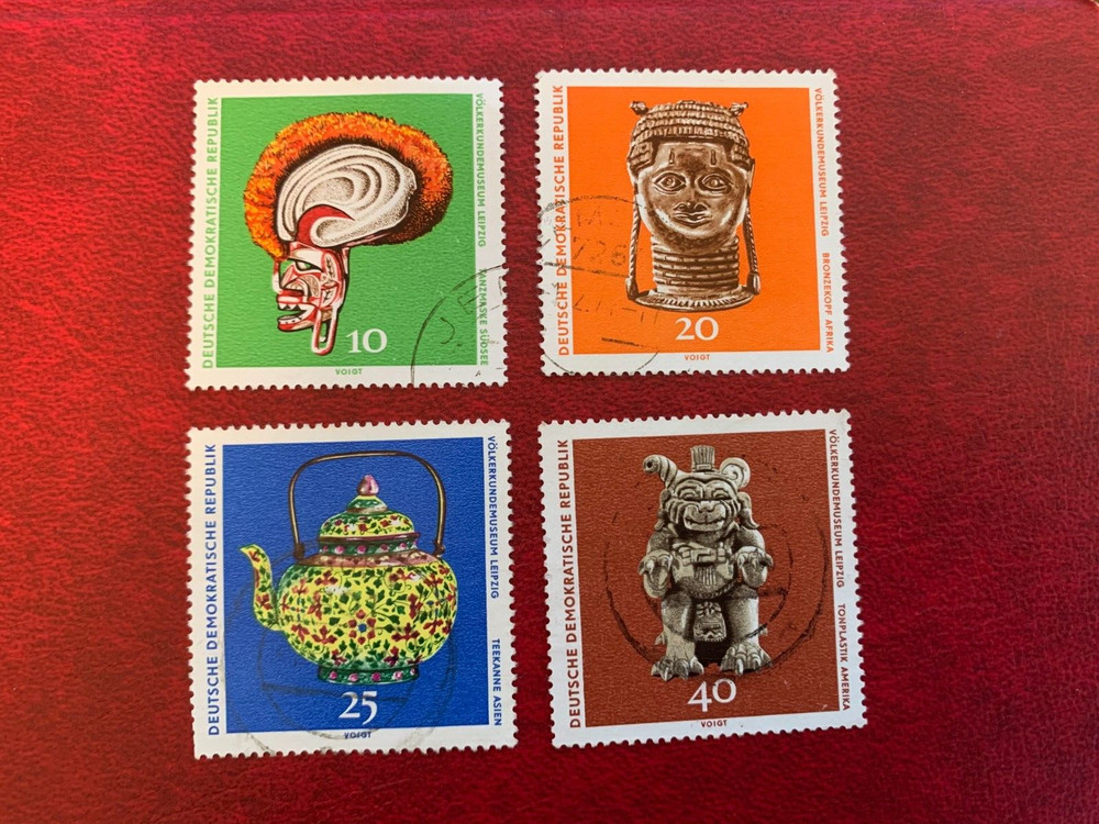 GERMANY EAST DDR 1971 USED OR MNH MASK BRONZE HEAD TEA PLAT CLAY FIGURE