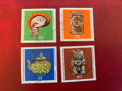 GERMANY EAST DDR 1971 USED OR MNH MASK BRONZE HEAD TEA PLAT CLAY FIGURE