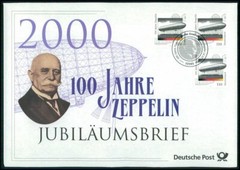 GERMAN POST ANNIVERSARY-FDC 2000 ZEPPELIN AIRSHIP AVIATION LUFTFAHRT