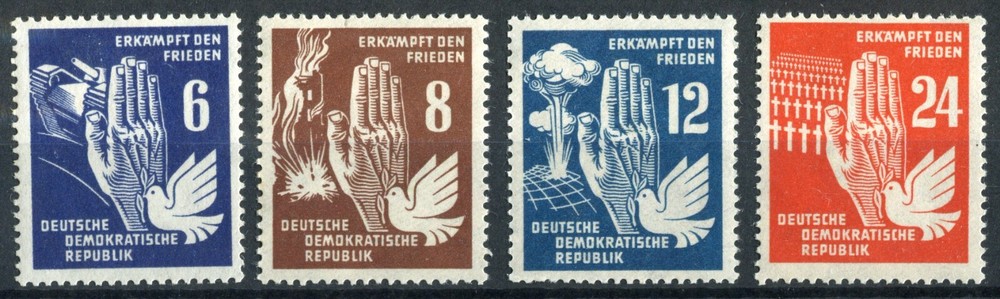 DDR 276-279 Clean Mint Postfrisch MNH Frieden Stamp Set 1950