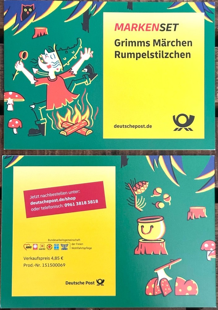 GERMANY 2022 STAMP SET RUMPELSTILTSKIN MH 125 MINT MiNo. 3664-3666 GRIMM!