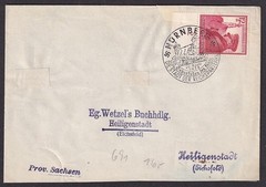 Germany #B131 1939 Birthday 12pf+38pf on cover special Nurnberg cancellation