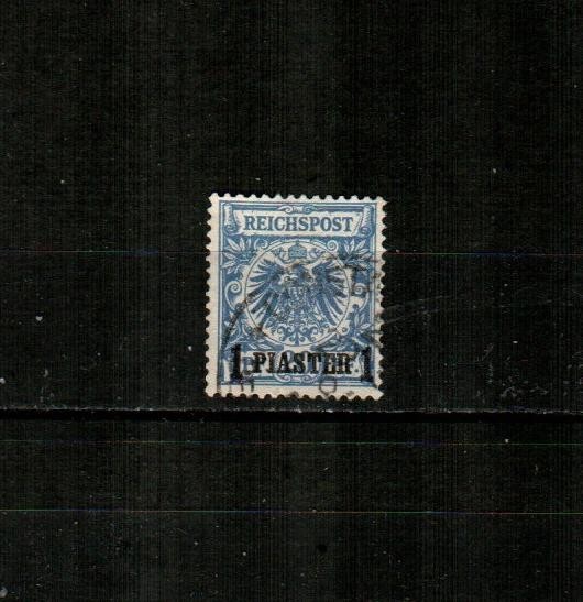 GERMANY: TURKISH EMPIRE Sc. 10 ( 1v ) 1pi Imperial Eagle F/VF Used ( 1889 ) #1