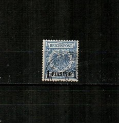 GERMANY: TURKISH EMPIRE Sc. 10 ( 1v ) 1pi Imperial Eagle F/VF Used ( 1889 ) #1