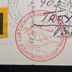 1930 LZ-127 Graf Zeppelin South America Flight Germany Stamp #C38 2R Postcard