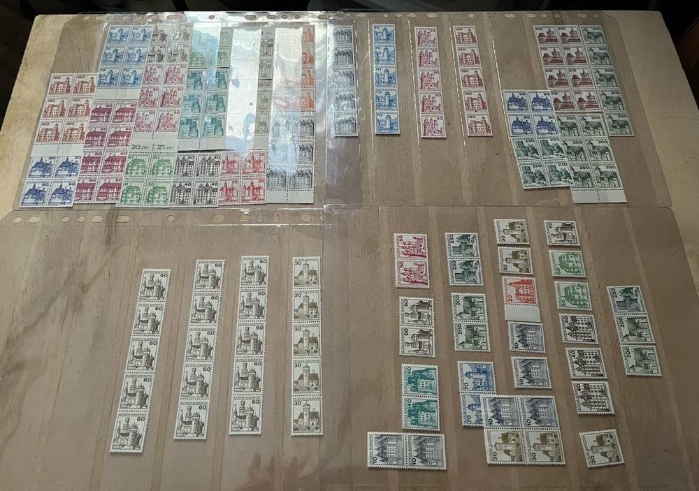 GERMANY 170+ MNH CASTLE STAMPS SCOTT# 1231-1242 1164 BLOCKS, PAIRS, ETC