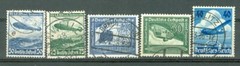 Germany Reich ZEPPELIN Plane Air Mail 5 diff used stamp Lot#a7291