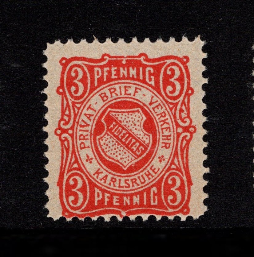 Germany Karlsruhe 1897 3p Verkehr Perf 11.5 MNH – S48689