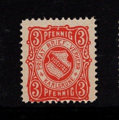 Germany Karlsruhe 1897 3p Verkehr Perf 11.5 MNH – S48689