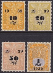 Lot Stamp Germany Poland Revenue WWII Court Document Fee 1939 Selection MNG
